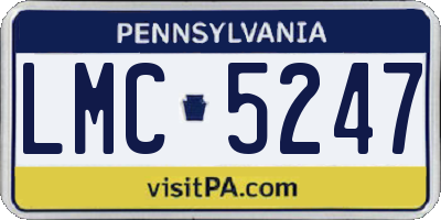 PA license plate LMC5247