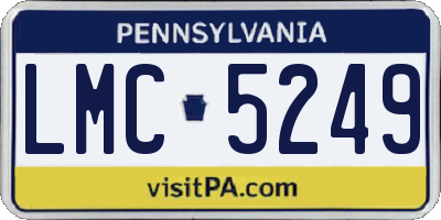 PA license plate LMC5249