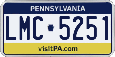 PA license plate LMC5251