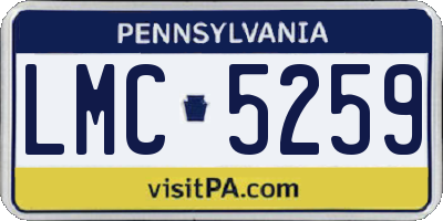 PA license plate LMC5259