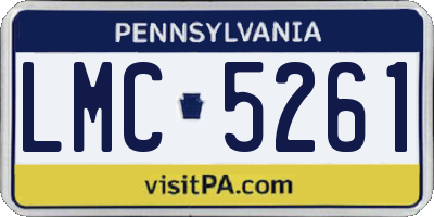 PA license plate LMC5261