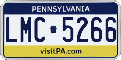 PA license plate LMC5266
