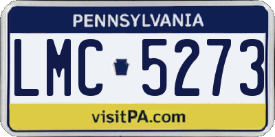 PA license plate LMC5273