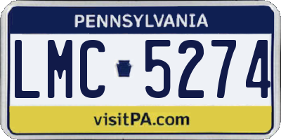 PA license plate LMC5274