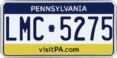 PA license plate LMC5275