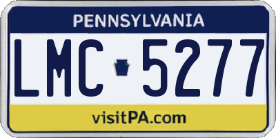 PA license plate LMC5277