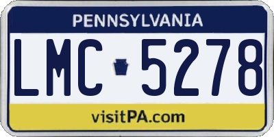 PA license plate LMC5278