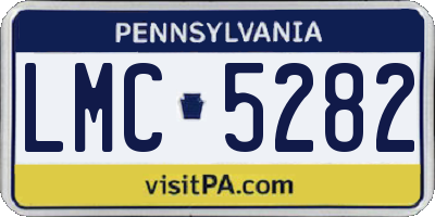 PA license plate LMC5282