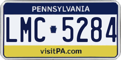 PA license plate LMC5284