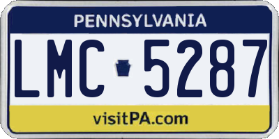 PA license plate LMC5287
