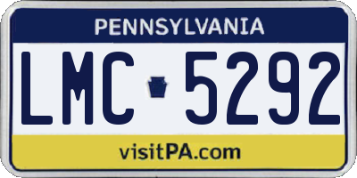 PA license plate LMC5292