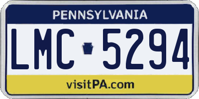 PA license plate LMC5294