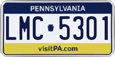PA license plate LMC5301