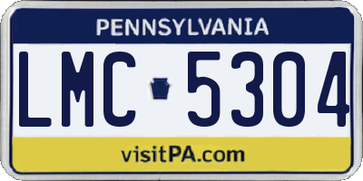 PA license plate LMC5304