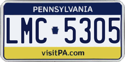 PA license plate LMC5305