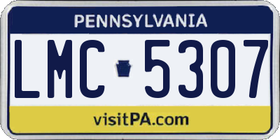 PA license plate LMC5307
