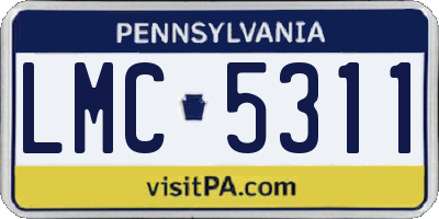 PA license plate LMC5311
