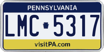 PA license plate LMC5317