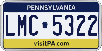 PA license plate LMC5322