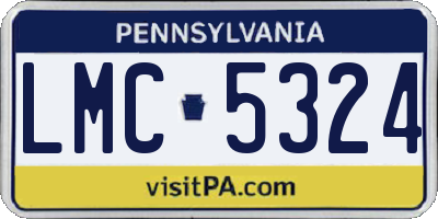 PA license plate LMC5324