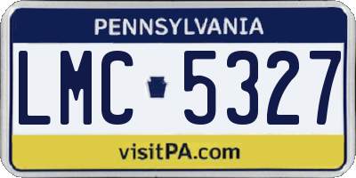 PA license plate LMC5327