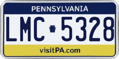 PA license plate LMC5328