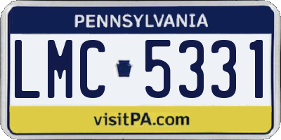 PA license plate LMC5331