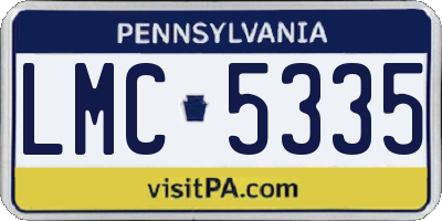 PA license plate LMC5335