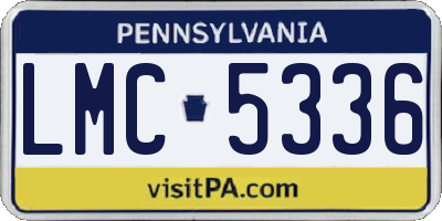 PA license plate LMC5336