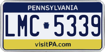 PA license plate LMC5339