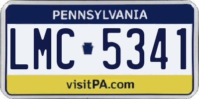 PA license plate LMC5341