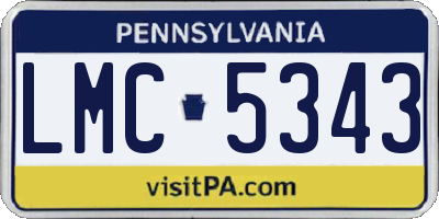 PA license plate LMC5343
