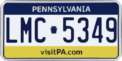 PA license plate LMC5349