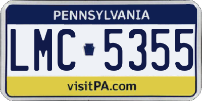 PA license plate LMC5355