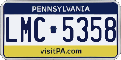 PA license plate LMC5358