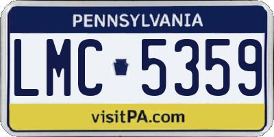 PA license plate LMC5359