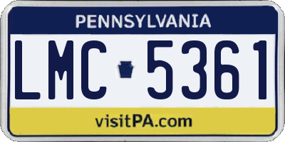 PA license plate LMC5361