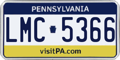 PA license plate LMC5366