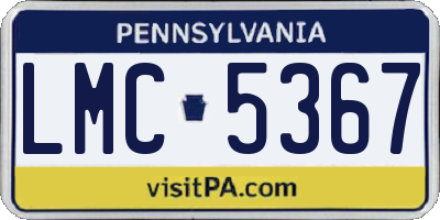PA license plate LMC5367