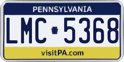 PA license plate LMC5368