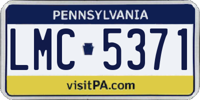 PA license plate LMC5371