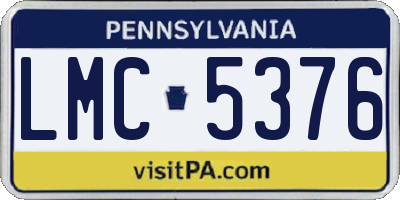 PA license plate LMC5376