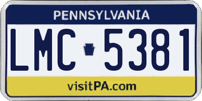 PA license plate LMC5381