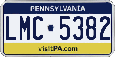 PA license plate LMC5382