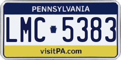 PA license plate LMC5383