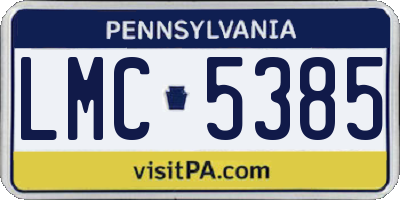 PA license plate LMC5385
