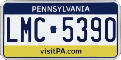PA license plate LMC5390