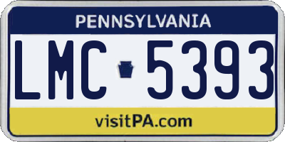 PA license plate LMC5393