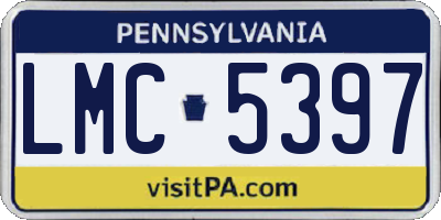PA license plate LMC5397