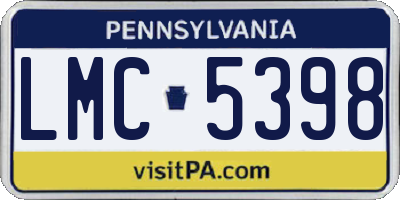 PA license plate LMC5398